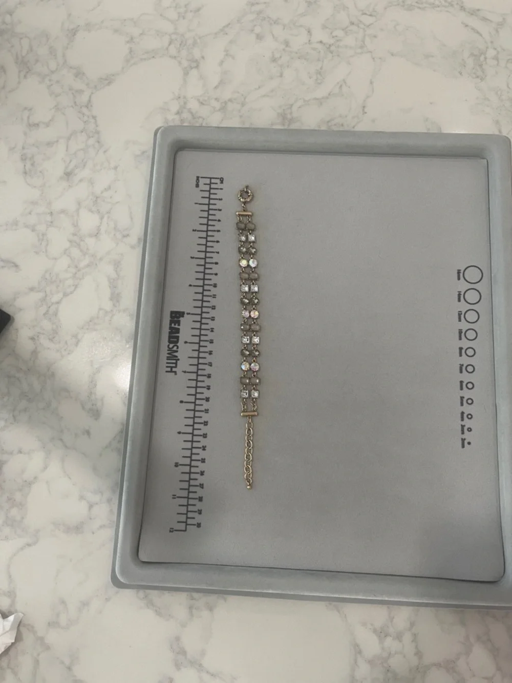 Vintage Crystal Multi-Shape Tennis Bracelet Gold Tone Double Strand